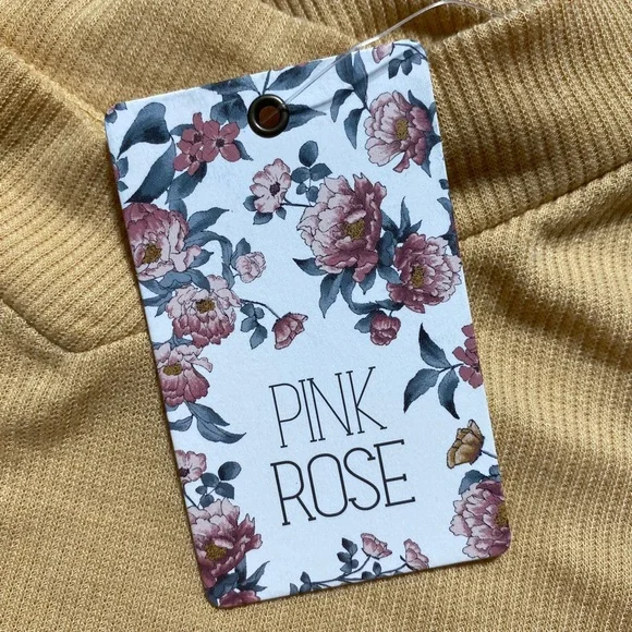 Pink Rose Womans V-Neck Long Sleeve Side‎ Slit Top  Size Large Sunnyside - Picture 7 of 10